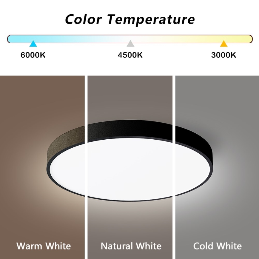 Immax NEO 07248L - LED Hämardatav laevalgusti NEO LITE SEMPLICI LED/36W/230V 3000-6000K Wi-Fi Tuya must + kaugjuhtimispult