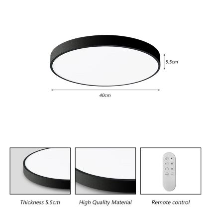 Immax NEO 07248L - LED Hämardatav laevalgusti NEO LITE SEMPLICI LED/36W/230V 3000-6000K Wi-Fi Tuya must + kaugjuhtimispult