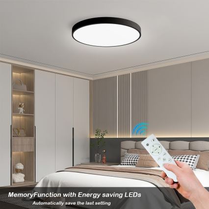 Immax NEO 07249L - LED Hämardatav laevalgusti NEO LITE SEMPLICI LED/48W/230V 3000-6000K Wi-Fi Tuya must + kaugjuhtimispult