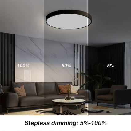 Immax NEO 07249L - LED Hämardatav laevalgusti NEO LITE SEMPLICI LED/48W/230V 3000-6000K Wi-Fi Tuya must + kaugjuhtimispult