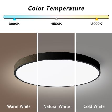 Immax NEO 07249L - LED Hämardatav laevalgusti NEO LITE SEMPLICI LED/48W/230V 3000-6000K Wi-Fi Tuya must + kaugjuhtimispult