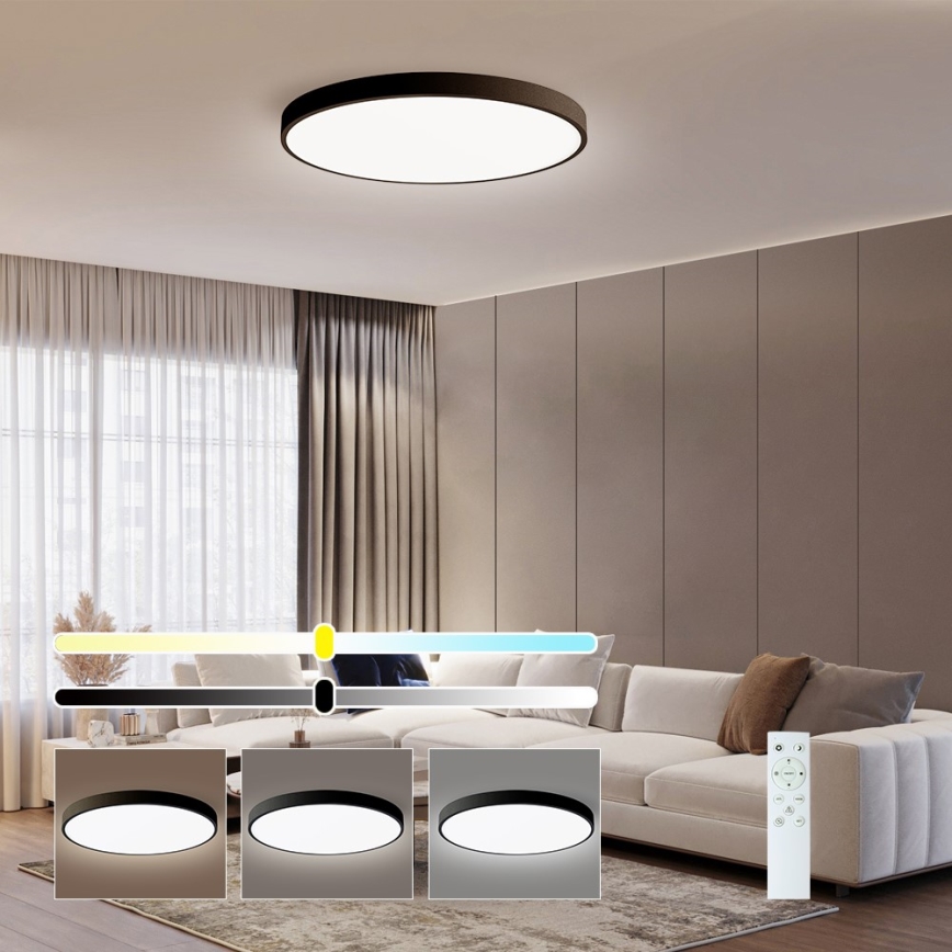Immax NEO 07250L - LED Hämardatav laevalgusti NEO LITE SEMPLICI LED/60W/230V 3000-6000K Wi-Fi Tuya must + kaugjuhtimispult