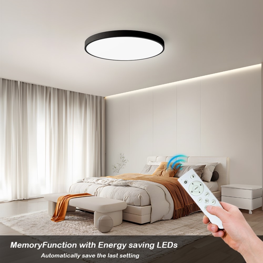 Immax NEO 07250L - LED Hämardatav laevalgusti NEO LITE SEMPLICI LED/60W/230V 3000-6000K Wi-Fi Tuya must + kaugjuhtimispult