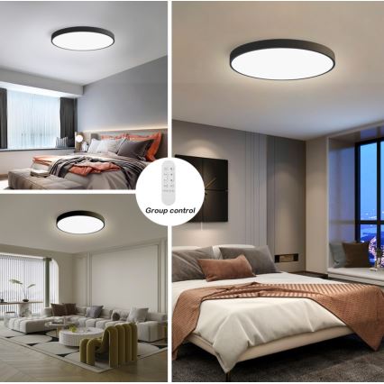 Immax NEO 07250L - LED Hämardatav laevalgusti NEO LITE SEMPLICI LED/60W/230V 3000-6000K Wi-Fi Tuya must + kaugjuhtimispult