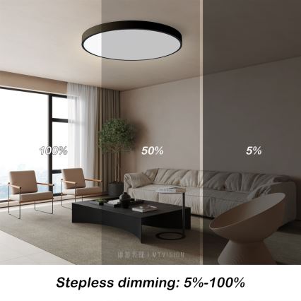 Immax NEO 07250L - LED Hämardatav laevalgusti NEO LITE SEMPLICI LED/60W/230V 3000-6000K Wi-Fi Tuya must + kaugjuhtimispult