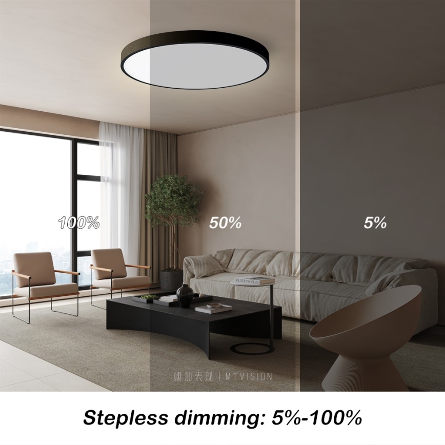 Immax NEO 07250L - LED Hämardatav laevalgusti NEO LITE SEMPLICI LED/60W/230V 3000-6000K Wi-Fi Tuya must + kaugjuhtimispult