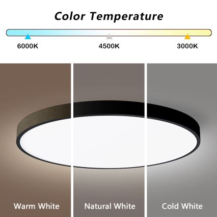 Immax NEO 07250L - LED Hämardatav laevalgusti NEO LITE SEMPLICI LED/60W/230V 3000-6000K Wi-Fi Tuya must + kaugjuhtimispult