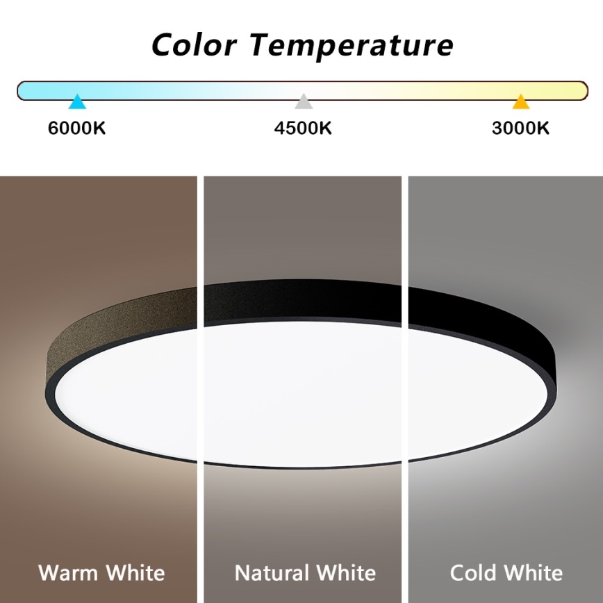 Immax NEO 07250L - LED Hämardatav laevalgusti NEO LITE SEMPLICI LED/60W/230V 3000-6000K Wi-Fi Tuya must + kaugjuhtimispult