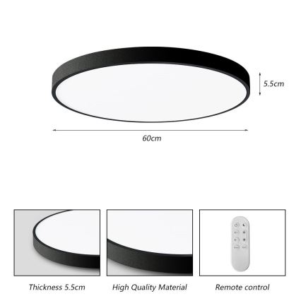 Immax NEO 07250L - LED Hämardatav laevalgusti NEO LITE SEMPLICI LED/60W/230V 3000-6000K Wi-Fi Tuya must + kaugjuhtimispult