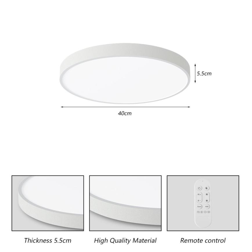 Immax NEO 07251L - LED Hämardatav laevalgusti NEO LITE SEMPLICI LED/36W/230V 3000-6000K Wi-Fi Tuya valge + kaugjuhtimispult
