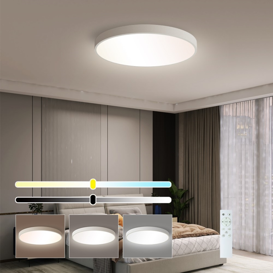 Immax NEO 07252L - LED Hämardatav laevalgusti NEO LITE SEMPLICI LED/48W/230V 3000-6000K Wi-Fi Tuya valge + kaugjuhtimispult