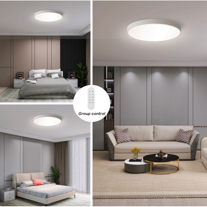 Immax NEO 07252L - LED Hämardatav laevalgusti NEO LITE SEMPLICI LED/48W/230V 3000-6000K Wi-Fi Tuya valge + kaugjuhtimispult