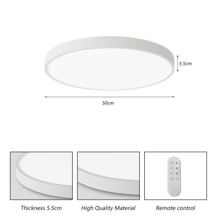 Immax NEO 07252L - LED Hämardatav laevalgusti NEO LITE SEMPLICI LED/48W/230V 3000-6000K Wi-Fi Tuya valge + kaugjuhtimispult