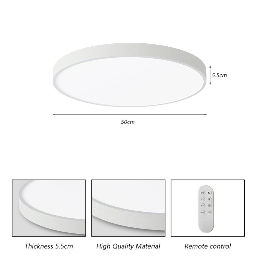 Immax NEO 07252L - LED Hämardatav laevalgusti NEO LITE SEMPLICI LED/48W/230V 3000-6000K Wi-Fi Tuya valge + kaugjuhtimispult