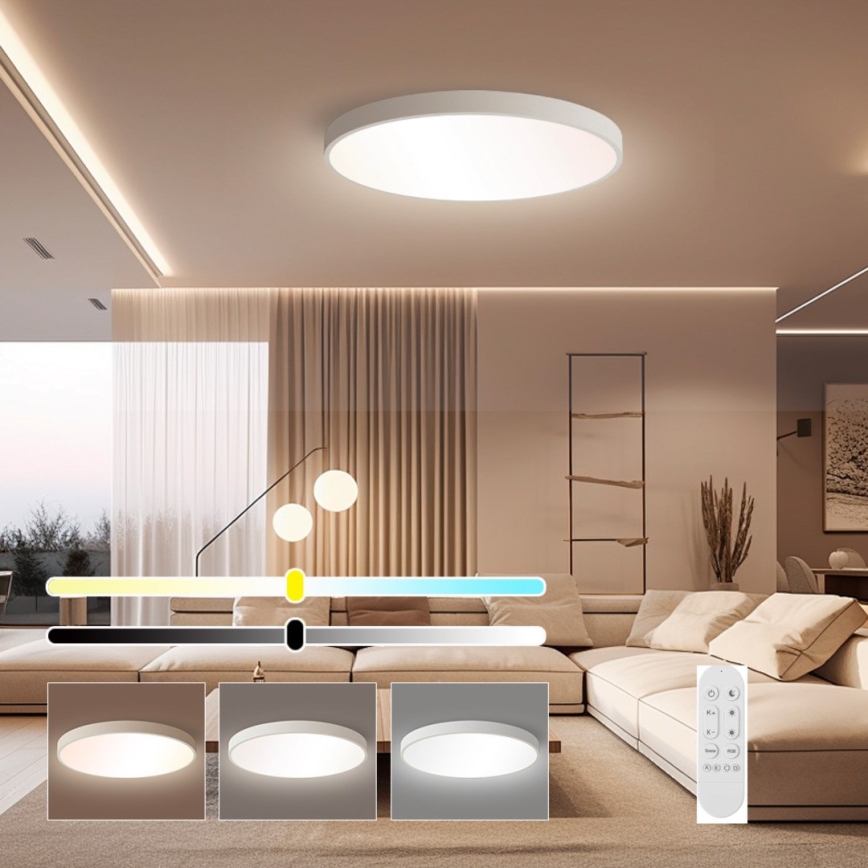 Immax NEO 07253L - LED Hämardatav laevalgusti NEO LITE SEMPLICI LED/60W/230V 3000-6000K Wi-Fi Tuya valge + kaugjuhtimispult