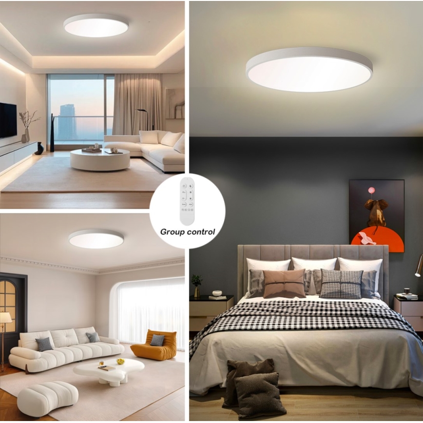 Immax NEO 07253L - LED Hämardatav laevalgusti NEO LITE SEMPLICI LED/60W/230V 3000-6000K Wi-Fi Tuya valge + kaugjuhtimispult