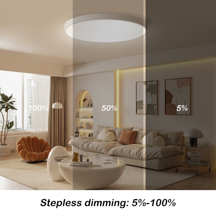 Immax NEO 07253L - LED Hämardatav laevalgusti NEO LITE SEMPLICI LED/60W/230V 3000-6000K Wi-Fi Tuya valge + kaugjuhtimispult