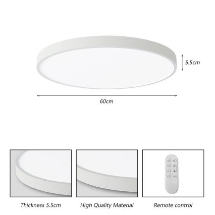 Immax NEO 07253L - LED Hämardatav laevalgusti NEO LITE SEMPLICI LED/60W/230V 3000-6000K Wi-Fi Tuya valge + kaugjuhtimispult