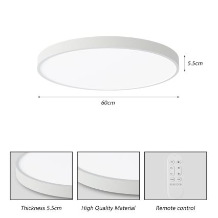Immax NEO 07253L - LED Hämardatav laevalgusti NEO LITE SEMPLICI LED/60W/230V 3000-6000K Wi-Fi Tuya valge + kaugjuhtimispult