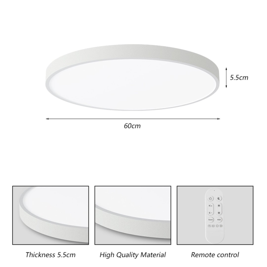 Immax NEO 07253L - LED Hämardatav laevalgusti NEO LITE SEMPLICI LED/60W/230V 3000-6000K Wi-Fi Tuya valge + kaugjuhtimispult