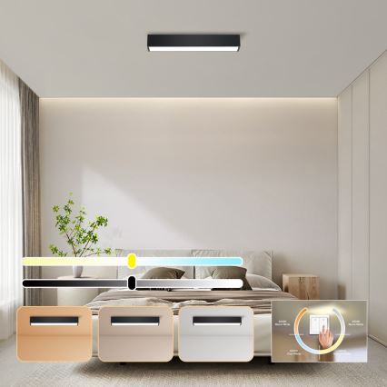 Immax NEO 07254L - LED Hämardatav laevalgusti NEO LITE LUNGO LED/20W/230V 3000-6000K Wi-Fi Tuya must + kaugjuhtimispult