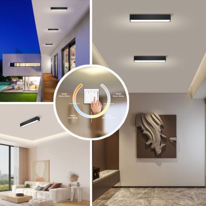 Immax NEO 07254L - LED Hämardatav laevalgusti NEO LITE LUNGO LED/20W/230V 3000-6000K Wi-Fi Tuya must + kaugjuhtimispult