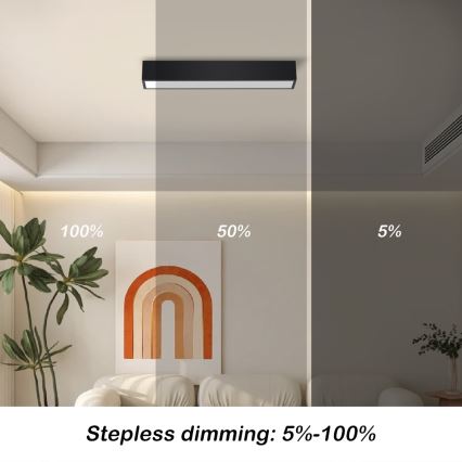Immax NEO 07254L - LED Hämardatav laevalgusti NEO LITE LUNGO LED/20W/230V 3000-6000K Wi-Fi Tuya must + kaugjuhtimispult