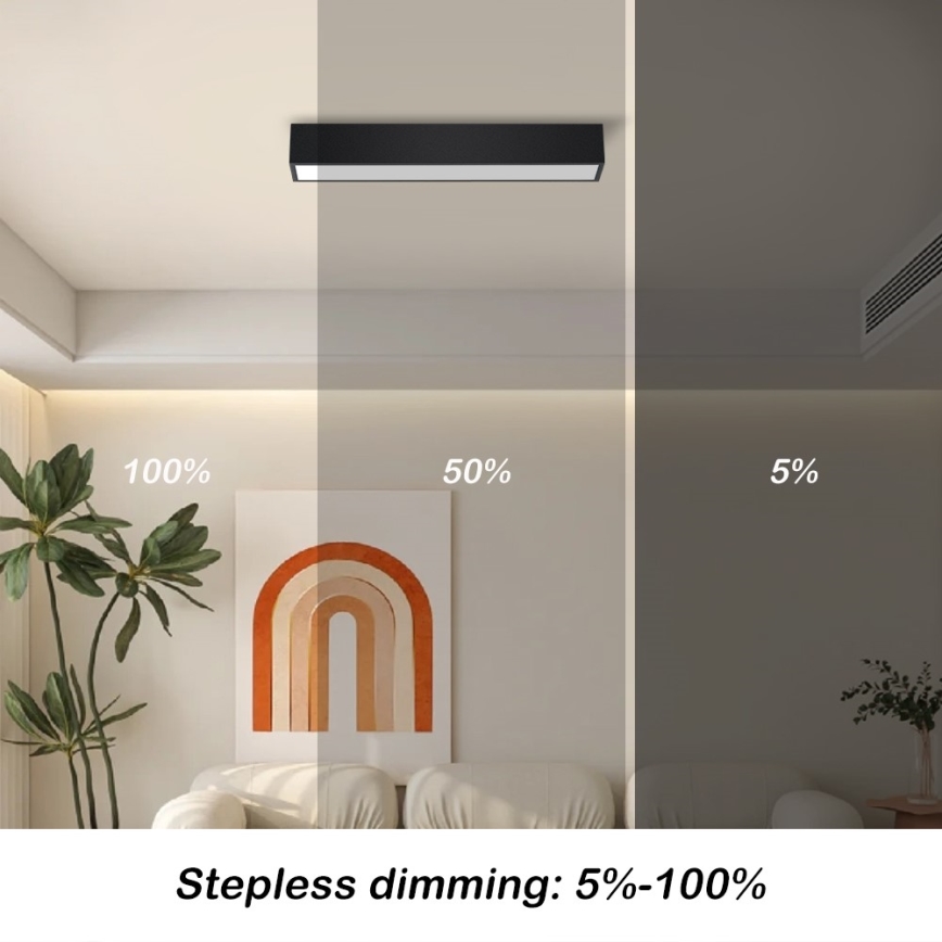 Immax NEO 07254L - LED Hämardatav laevalgusti NEO LITE LUNGO LED/20W/230V 3000-6000K Wi-Fi Tuya must + kaugjuhtimispult