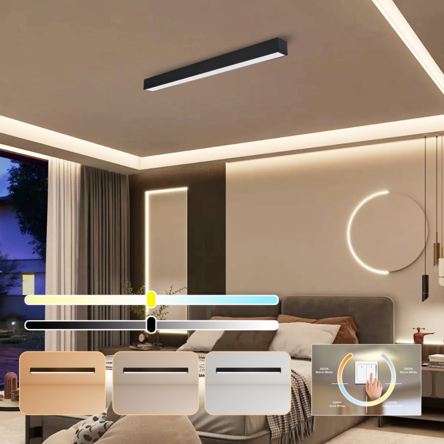 Immax NEO 07255L - LED Hämardatav laevalgusti NEO LITE LUNGO LED/20W/230V 3000-6000K Wi-Fi Tuya must + kaugjuhtimispult