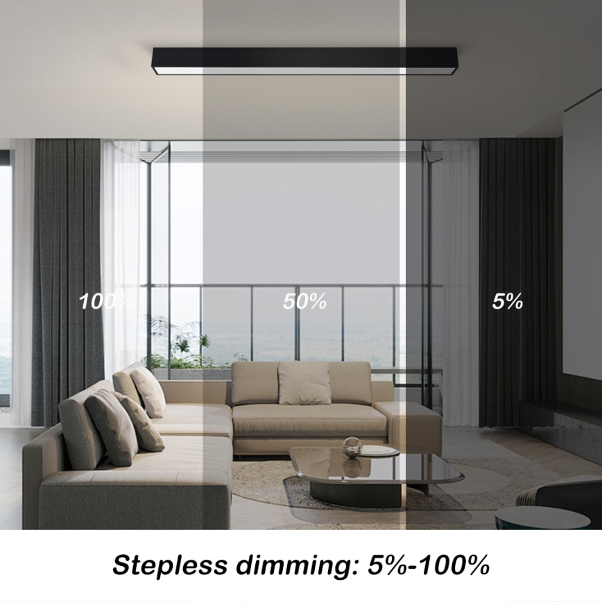 Immax NEO 07255L - LED Hämardatav laevalgusti NEO LITE LUNGO LED/20W/230V 3000-6000K Wi-Fi Tuya must + kaugjuhtimispult