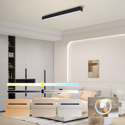 Immax NEO 07256L - LED Hämardatav laevalgusti NEO LITE LUNGO LED/38W/230V 3000-6000K Wi-Fi Tuya must + kaugjuhtimispult