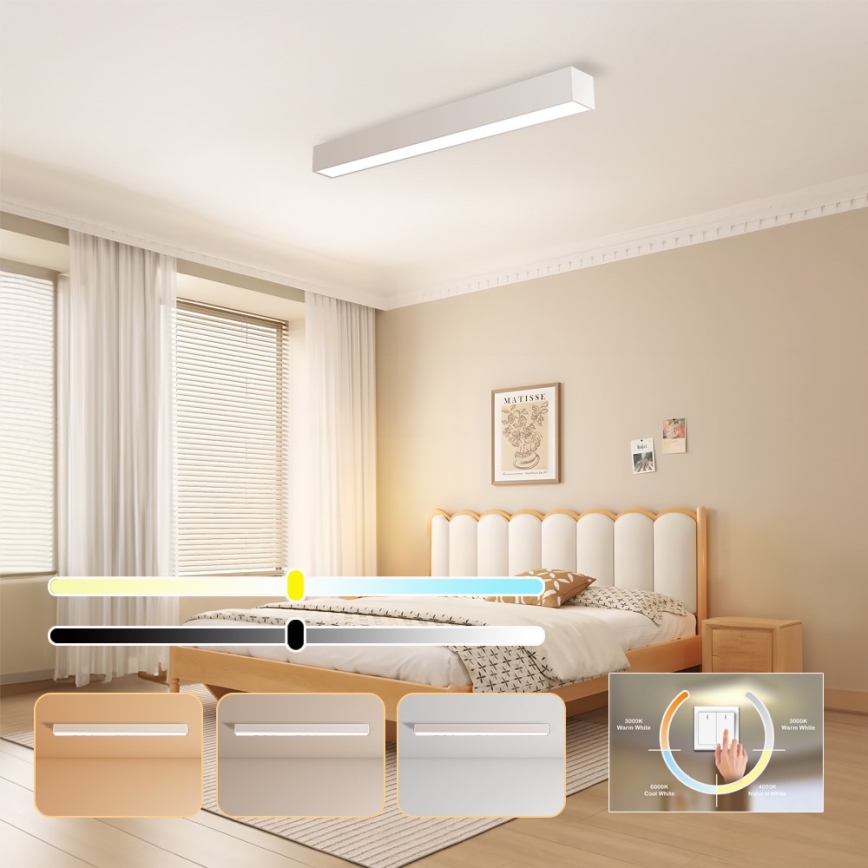 Immax NEO 07258L - LED Hämardatav laevalgusti NEO LITE LUNGO LED/29W/230V 3000-6000K Wi-Fi Tuya valge + kaugjuhtimispult