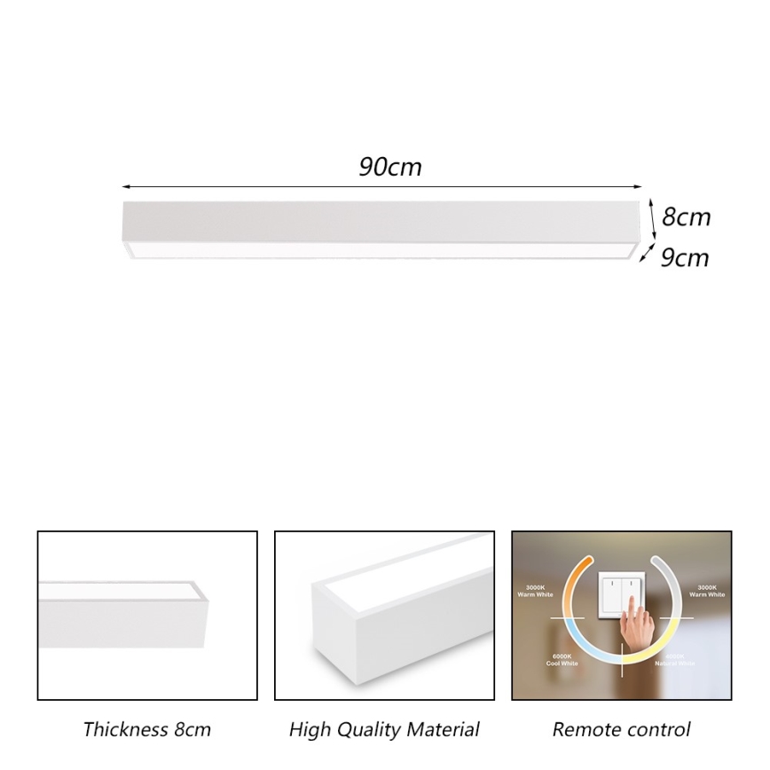 Immax NEO 07258L - LED Hämardatav laevalgusti NEO LITE LUNGO LED/29W/230V 3000-6000K Wi-Fi Tuya valge + kaugjuhtimispult