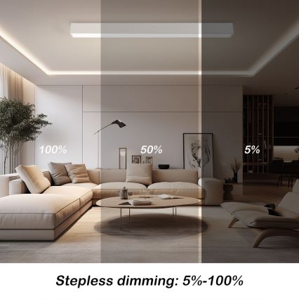 Immax NEO 07259L - LED Hämardatav laevalgusti NEO LITE LUNGO LED/38W/230V 3000-6000K Wi-Fi Tuya valge + kaugjuhtimispult