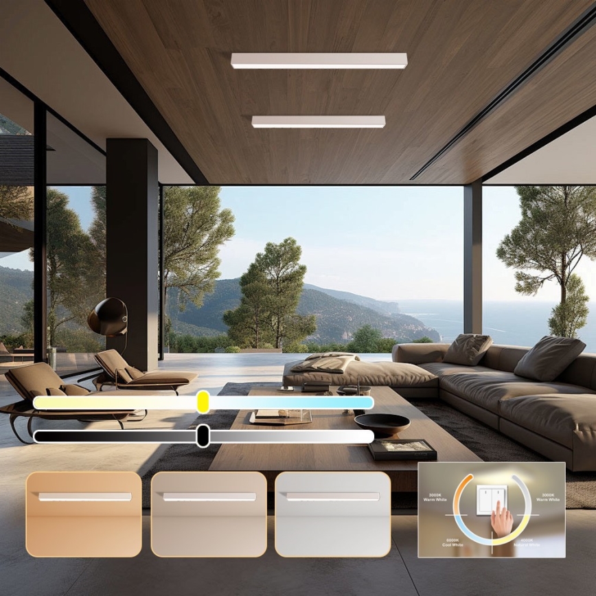 Immax NEO 07259L - LED Hämardatav laevalgusti NEO LITE LUNGO LED/38W/230V 3000-6000K Wi-Fi Tuya valge + kaugjuhtimispult