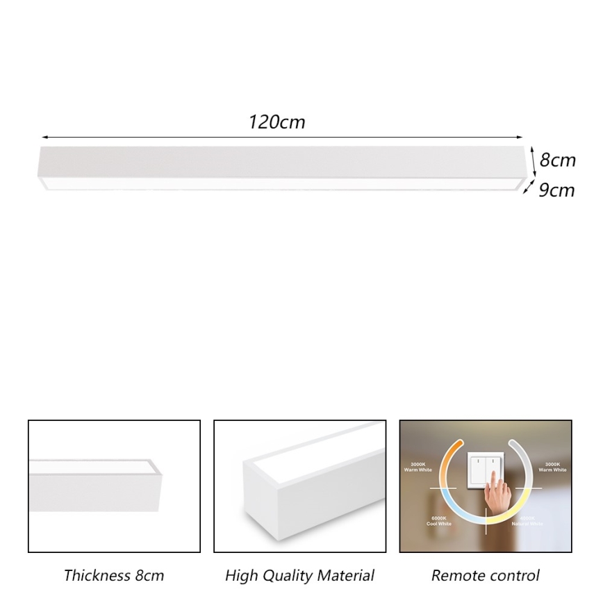 Immax NEO 07259L - LED Hämardatav laevalgusti NEO LITE LUNGO LED/38W/230V 3000-6000K Wi-Fi Tuya valge + kaugjuhtimispult