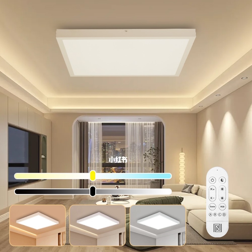 Immax NEO 07277L - LED Hämardatav laevalgusti vannituppa NEO LITE FRAME LED/50W/230V IP44 Wi-Fi Tuya +remote kontroll valge