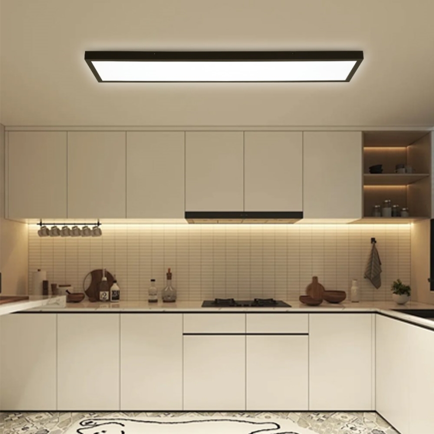 Immax NEO 07278L - LED Hämardatav laevalgusti vannituppa NEO LITE FRAME LED/50W/230V IP44 Wi-Fi Tuya + kaugjuhtimispult must