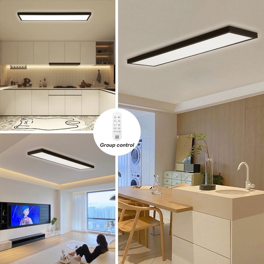 Immax NEO 07278L - LED Hämardatav laevalgusti vannituppa NEO LITE FRAME LED/50W/230V IP44 Wi-Fi Tuya + kaugjuhtimispult must