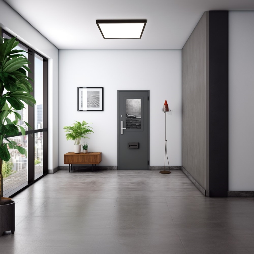 Immax NEO 07279L - LED Hämardatav laevalgusti vannituppa NEO LITE FRAME LED/50W/230V IP44 Wi-Fi Tuya + kaugjuhtimispult must