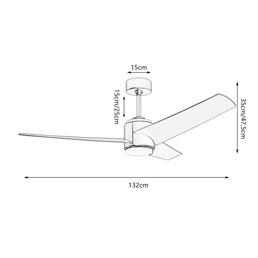 Immax NEO 07280L - LED Laeventilaator BEAUTY LED/18W/230V Wi-Fi Tuya must d. 132 cm + kaugjuhtimispult
