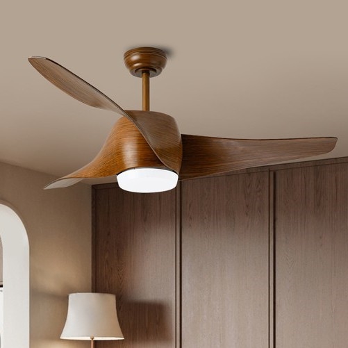 Immax NEO 07286L - LED Hämardatav laeventilaator WAVE LED/18W/230V Wi-Fi Tuya pruun d. 132 cm + kaugjuhtimispult