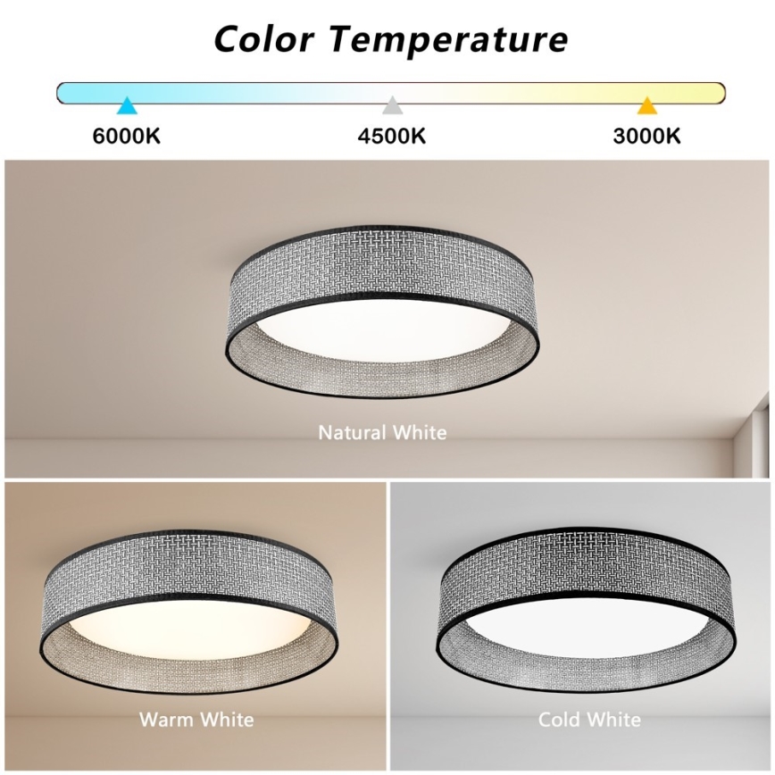 Immax NEO 07287L - LED+CCT Hämardatav laevalgusti LONA LED/36W/230V 3000-6000K Wi-Fi Tuya, läbimõõt 45,5 cm + kaugjuhtimispult