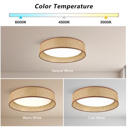 Immax NEO 07288L - LED+CCT hämardatav laevalgusti LONA LED/36W/230V 3000-6000K Wi-Fi Tuya läbimõõt 45,5 cm + kaugjuhtimispult