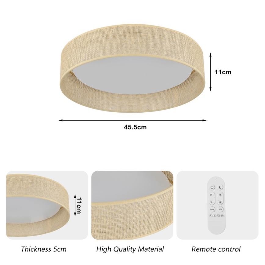 Immax NEO 07289L - LED+CCT hämardatav laelamp LONA LED/36W/230V 3000-6000K Wi-Fi Tuya läbimõõt 45,5 cm + kaugjuhtimispult