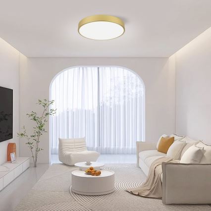 Immax NEO 07292L - hämardatav LED-laelamp NEO LITE SEMPLICI LED/36W/230V 3000–6000K, läbimõõduga 40 cm, Wi‑Fi Tuya, kuldne + kaugjuhtimispult