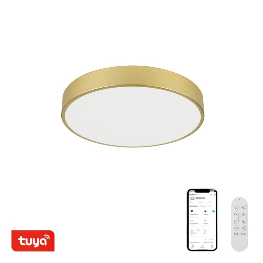 Immax NEO 07292L - hämardatav LED-laelamp NEO LITE SEMPLICI LED/36W/230V 3000–6000K, läbimõõduga 40 cm, Wi‑Fi Tuya, kuldne + kaugjuhtimispult