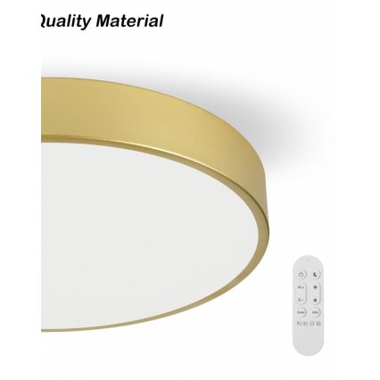 Immax NEO 07292L - hämardatav LED-laelamp NEO LITE SEMPLICI LED/36W/230V 3000–6000K, läbimõõduga 40 cm, Wi‑Fi Tuya, kuldne + kaugjuhtimispult