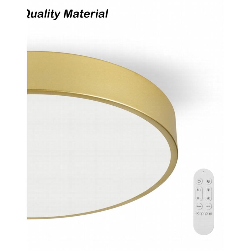 Immax NEO 07292L - hämardatav LED-laelamp NEO LITE SEMPLICI LED/36W/230V 3000–6000K, läbimõõduga 40 cm, Wi‑Fi Tuya, kuldne + kaugjuhtimispult