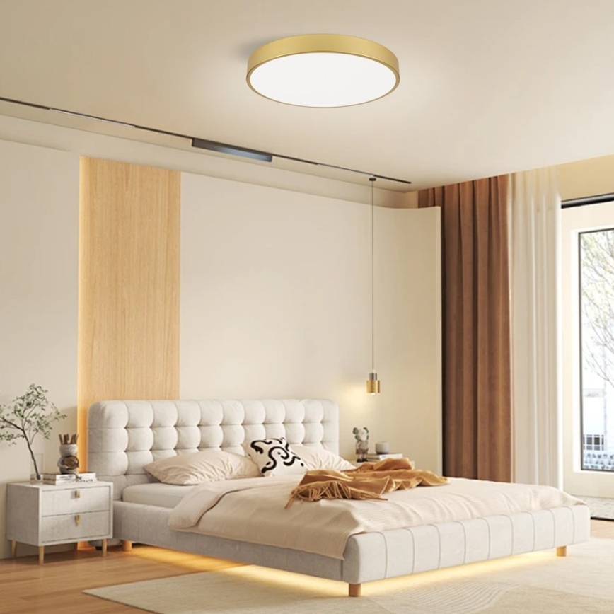 Immax NEO 07293L - LED hämardatav laelamp NEO LITE SEMPLICI LED/60W/230V 3000-6000K läbimõõt 60 cm Wi-Fi Tuya kuldne + kaugjuhtimispult